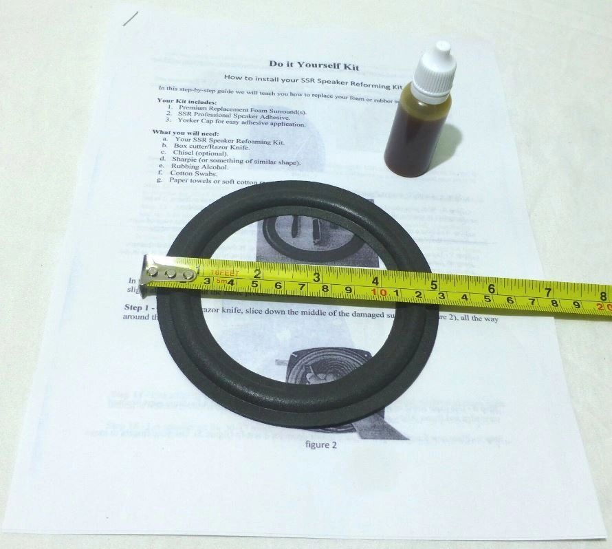 (2) Two 5" Foam Speaker Surrounds w/ Speaker Repair Refoam Instruction